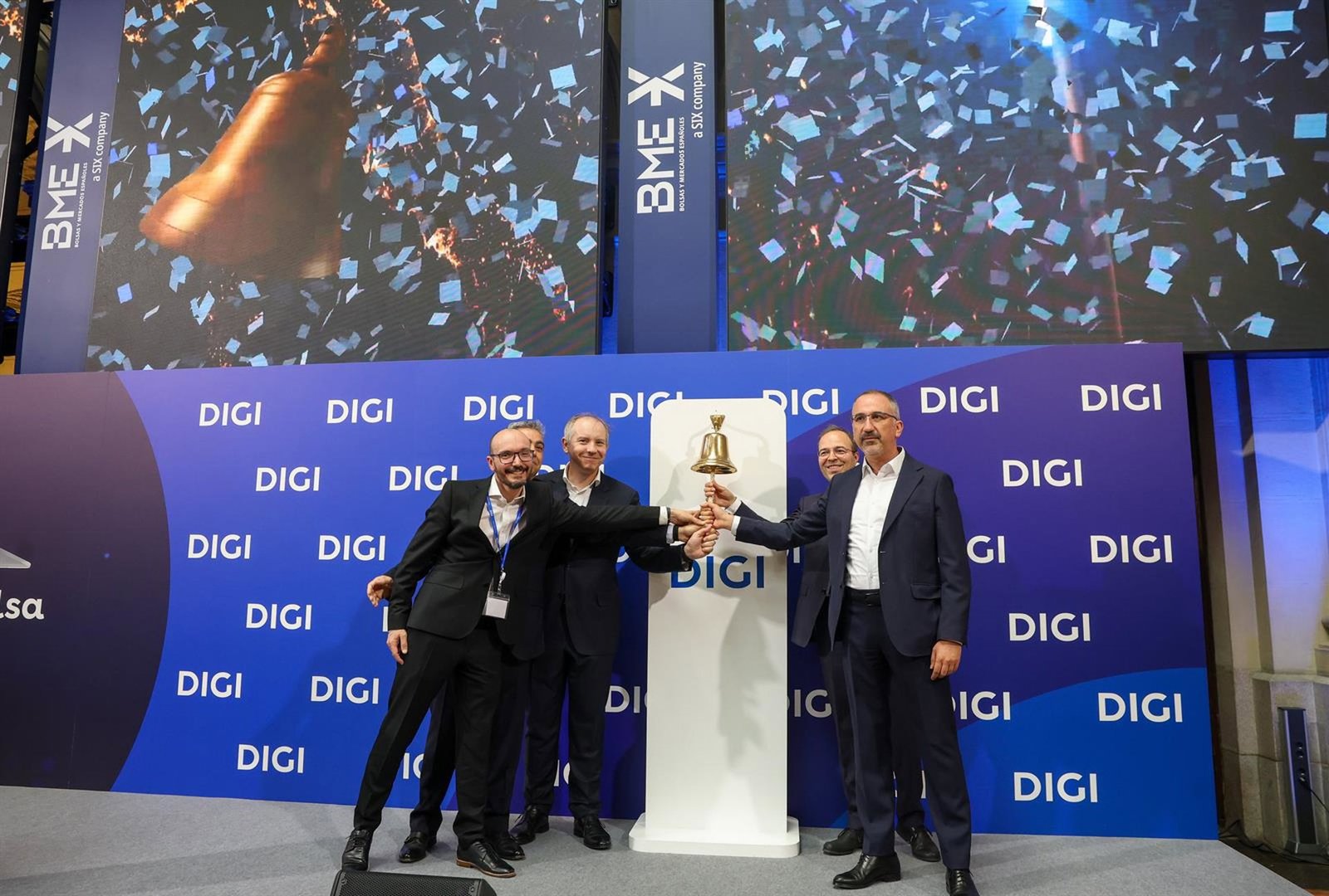 Digi cae un 8% en su debut bursátil en España y cierra en 5,15 euros por acción